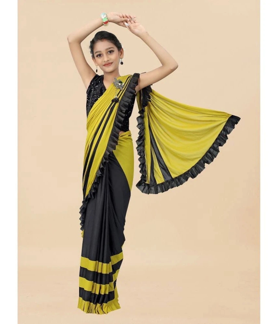 Apnisha - Yellow Lycra Girls Saree ( Pack of 1 ) - None