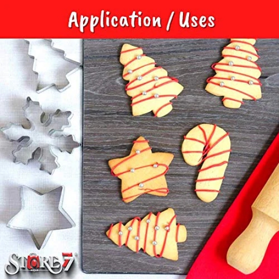 CONNECTWIDE 10Pcs Cookie Cutters Set, DIY Cookie Molds, 304 Stainless Steel Non Stick Dessert Mould, Fruit Cutter Shaper, Cooking Baking Tool for Muffins/Biscuits