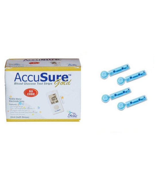 ACCUSURE GOLD 50 STRIPS ONLY & 100 lancets Expiry March 2024