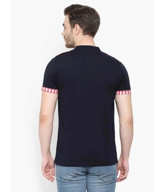 Glito - Navy Cotton Blend Regular Fit Mens T-Shirt ( Pack of 1 ) - None