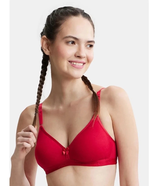 Jockey 1581 Wirefree Non Padded Super Combed Cotton Beginners Bra - Red Love - None