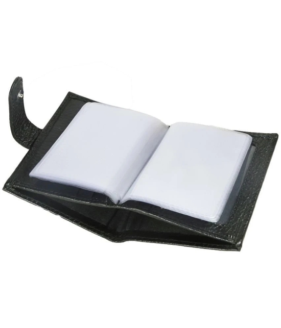 STYLE SHOES Black Leather ATM + Money Slot 10 Slot Travel Card Holder For Men & Women - Black