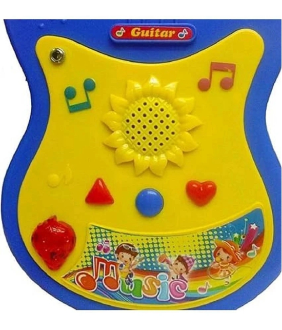 Sevriza® Boys and Girls Plastic 3 to 15 Years Learning to Play Guitar Musical Toy with Microphone Toy (Multi Color)