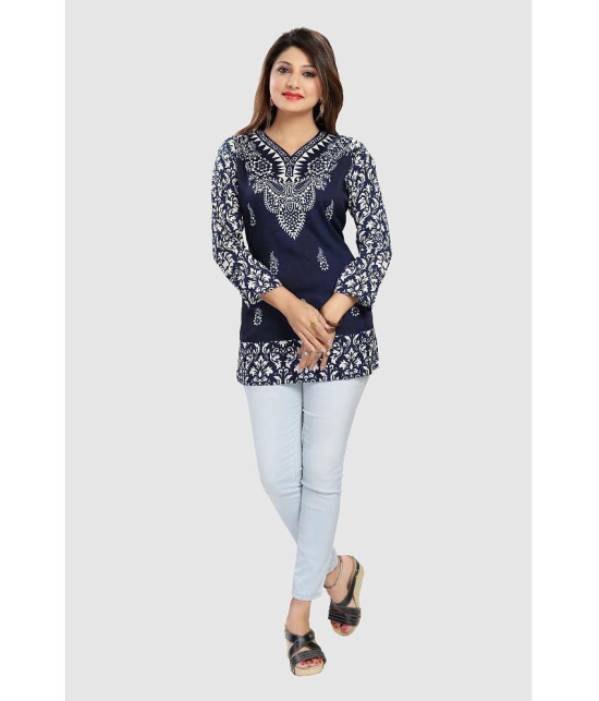 Meher Impex - Blue Crepe Women''s Tunic ( Pack of 1 ) - None