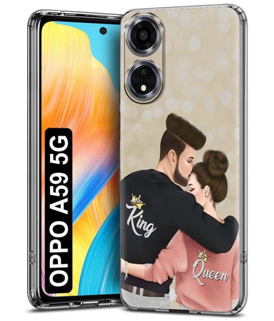 Fashionury Multicolor Printed Back Cover Silicon Compatible For Oppo A59 5G ( Pack of 1 )