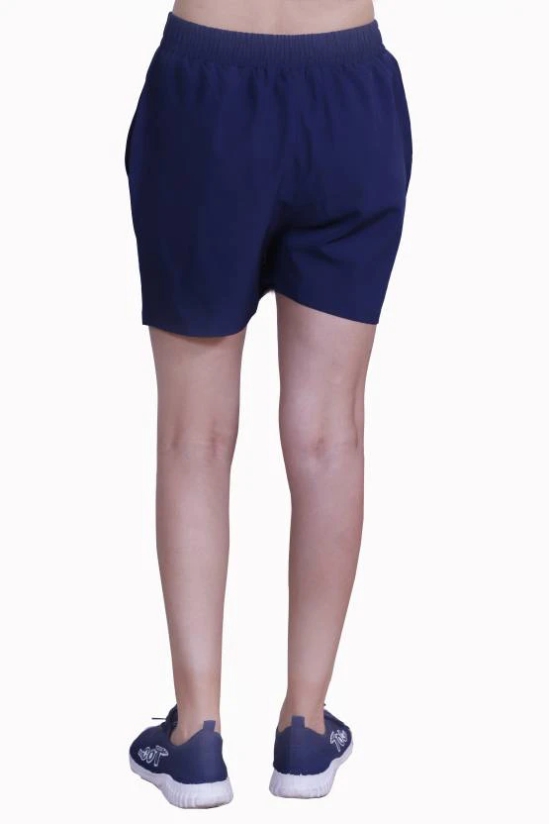 Solid Women Dark Blue Sports Shorts