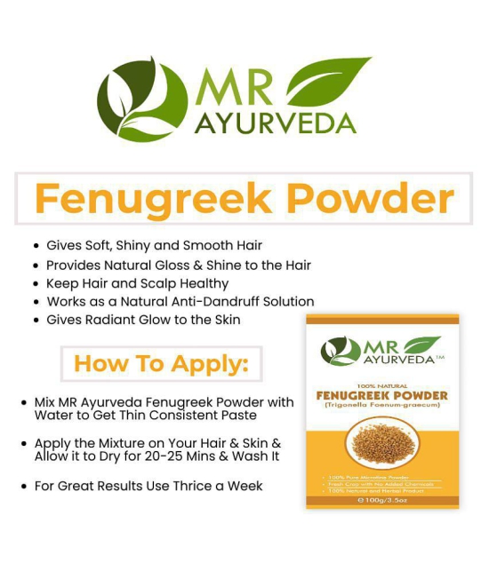 MR Ayurveda 100% Organic Fenugreek Powder Hair Scalp Treatment 100 g