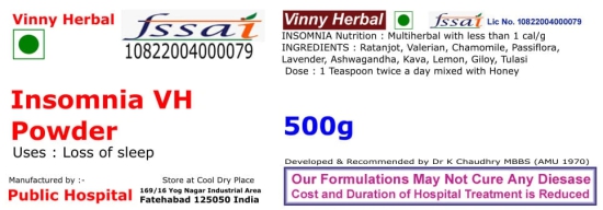 Insomnia VH Herbal Supplement Powder