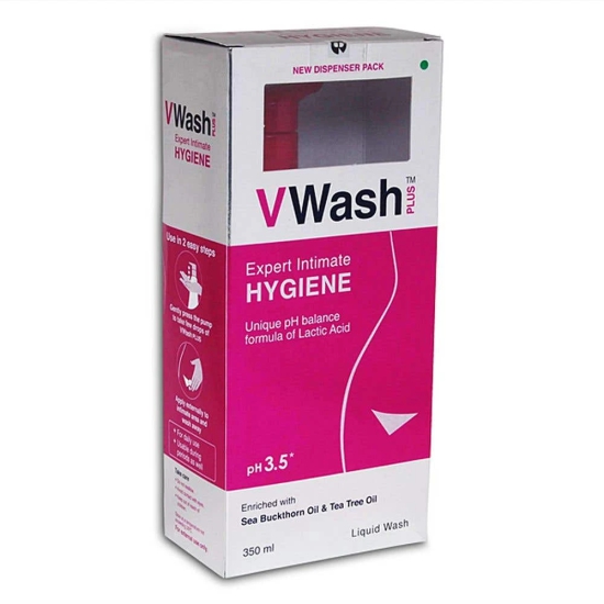 VWash Plus Expert Intimate Hygiene Vaginal Wash 350 ml, Bottle