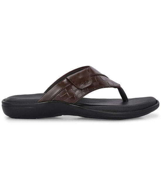 Leeport Brown Mens Thong Flip Flop - None