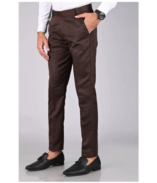 MANCREW - Beige Polycotton Slim - Fit Mens Formal Pants ( Pack of 2 ) - None