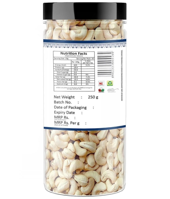 YUM YUM Raw Cashew 250g: Premium Quality Whole Cashews for Snacking & Cooking