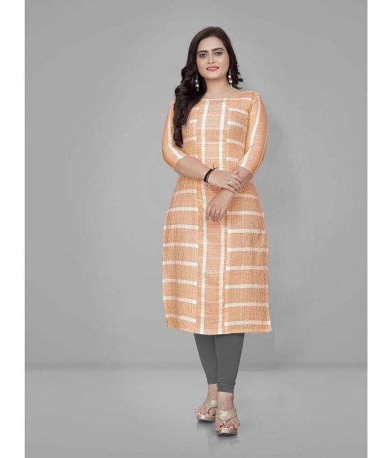 Parastri - Peach Cotton Womens Straight Kurti ( Pack of 1 ) - None