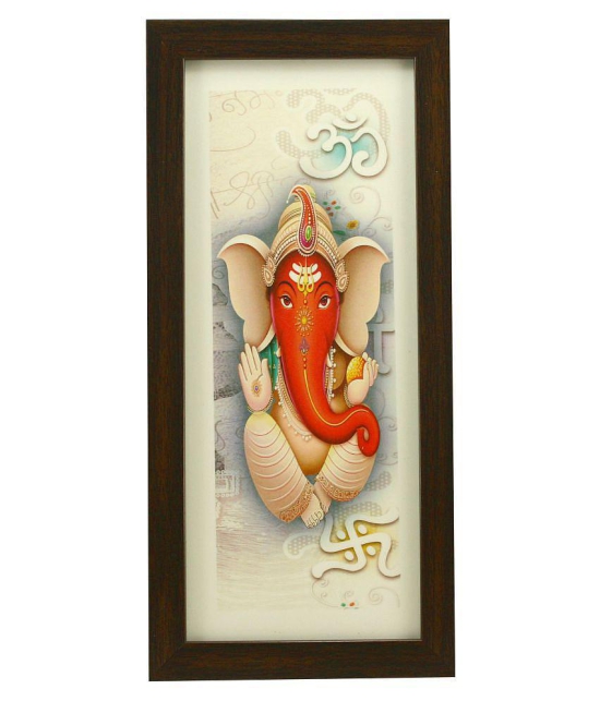 Indianara Religious Ganesha Synthetic Painting With Frame