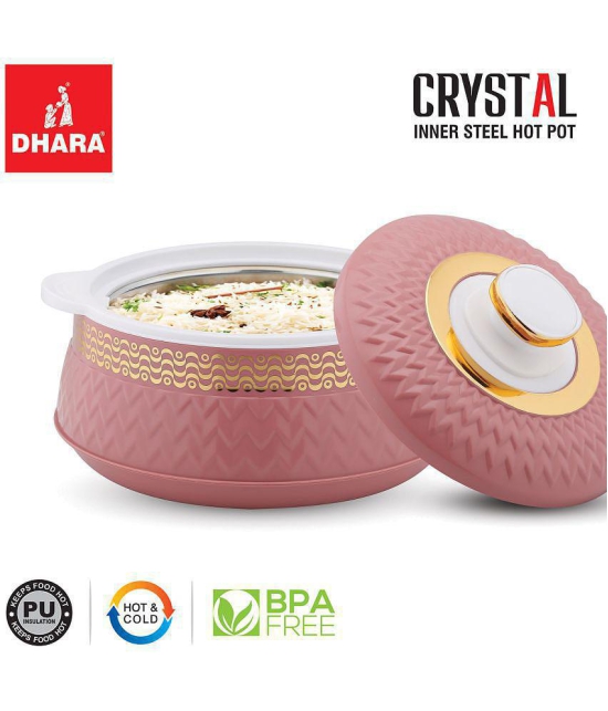 Dhara Crystal 2500 Pink  Pink Plastic Serve Casserole ( Set of 1 , 2000 mL ) - Pink