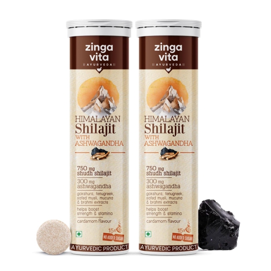 Shilajit with Ashwagandha Effervescent-Pack of 3