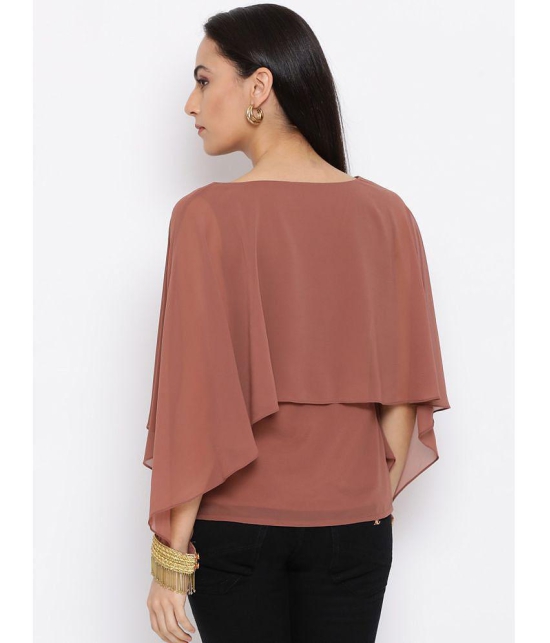 ALL WAYS YOU - Brown Polyester Womens Cape Top - L