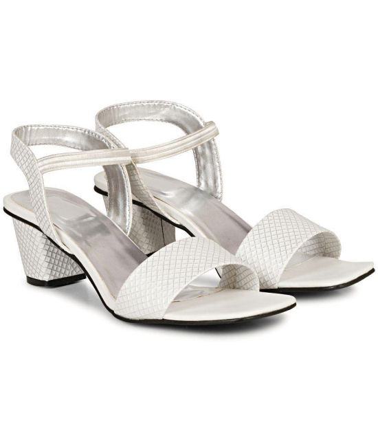 Saheb - White Women's Sandal Heels - None