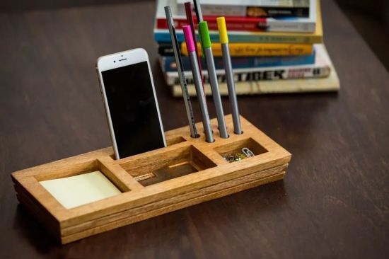 Mango Wood Table Organizer