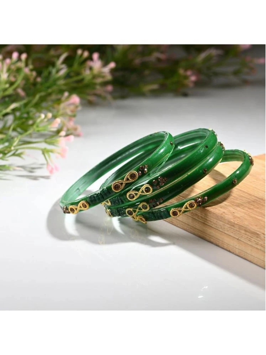 Somil Green Bangle Set ( Pack of 8 ) - None