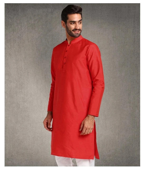 Hangup Red Silk Kurta Single - None