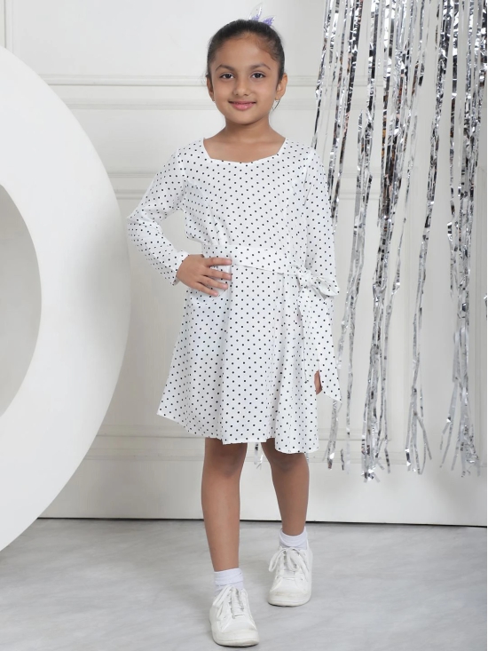 MINI & MING Girls Polka Dot Printed A-Line Midi Dress