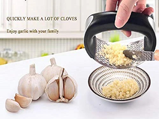 Magnusdeal Garlic Press, Stainless Steel Garlic Mincer Rocker Garlic Peeler Set, Professional Grade, Dishwasher Safe, Rustproof