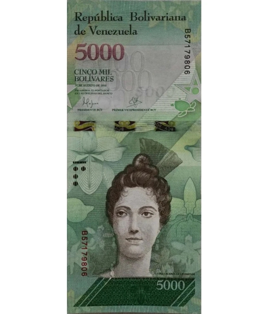 Hop n Shop - Venezuela 5000 Mil Bolivares Gem UNC 1 Paper currency & Bank notes