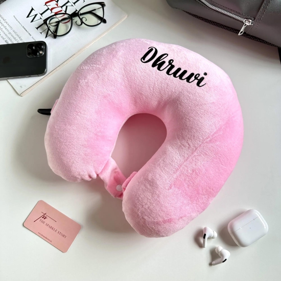 Personalized Travel Pillow - COD Not Applicable-Baby Pink