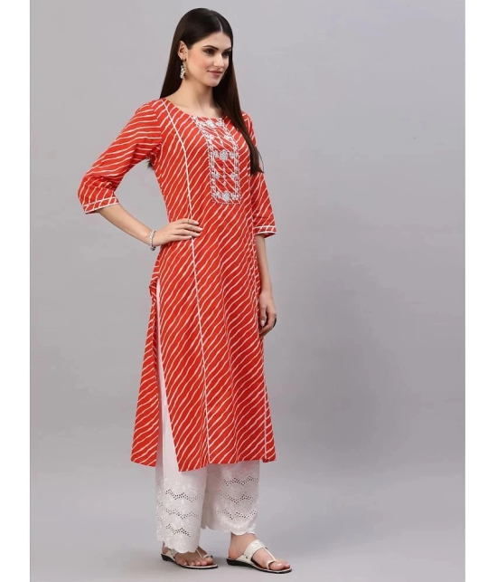 Stylum - Orange Cotton Womens Straight Kurti ( Pack of 1 ) - None