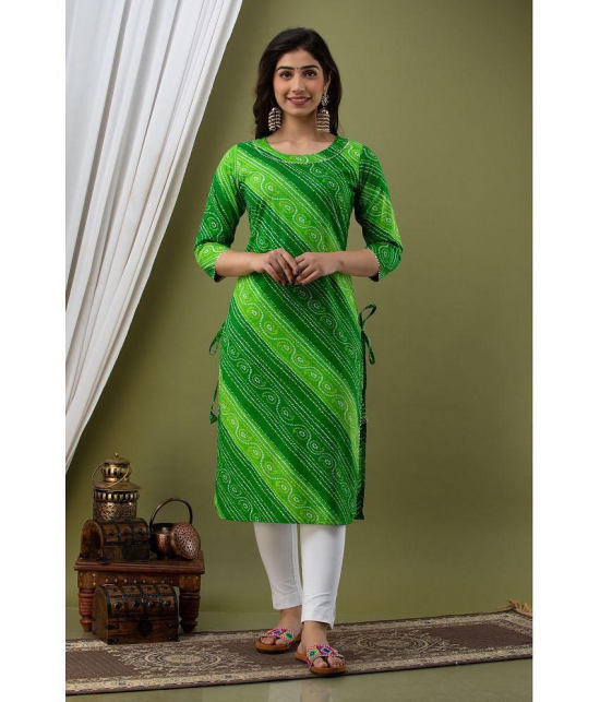 Lee Moda - Green Cotton Women's Straight Kurti ( Pack of 1 ) - L