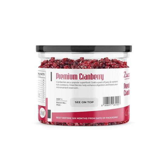 Zucchero Premium Dried Cranberry, 200 gm | Sweet & Tangy | 99% Fat Free | Antioxidant Rich