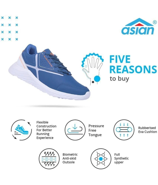 ASIAN WATERPROOF-14 Blue Mens Sports Running Shoes - None