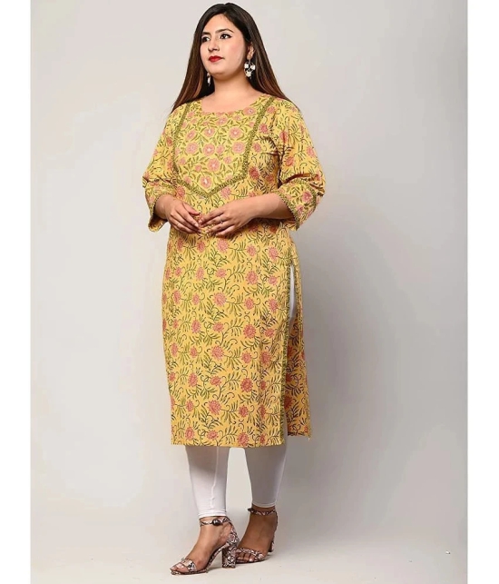 Swasti - Yellow Cotton Womens Straight Kurti ( Pack of 1 ) - None