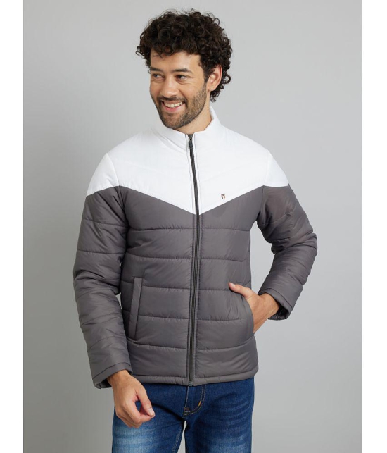 MXN Polyester Men's Quilted & Bomber Jacket - Grey ( Pack of 1 ) - None