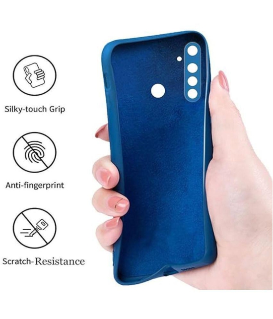 Case Vault Covers Plain Cases Compatible For Silicon Realme 5i ( Pack of 1 ) - Blue