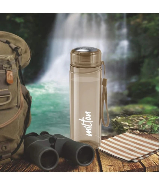 Milton Hector 1000 Pet Water Bottle Set of 3, 1000 ml Each, Brown | Recyclable | Reusable | BPA Free | Food Grade | Leak Proof | Gym | Office | Home | Kitchen | Treking | Travel | Hiking - B