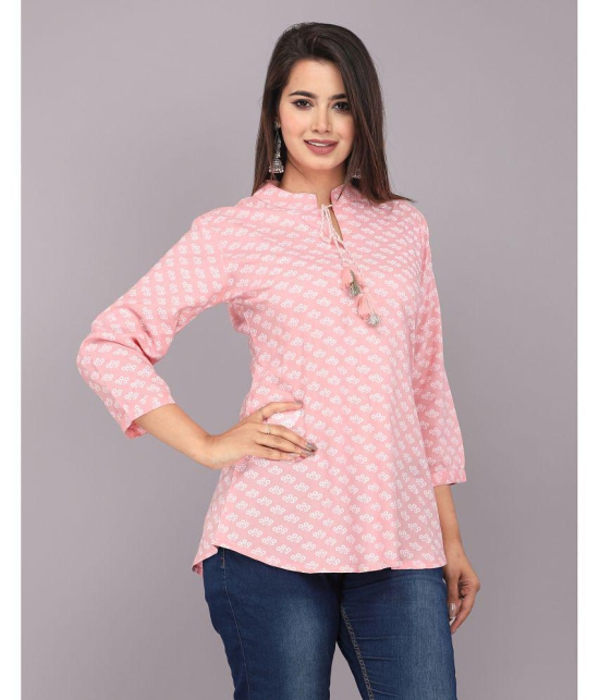 HIGHLIGHT FASHION EXPORT - Pink Rayon Women''s Regular Top ( Pack of 1 ) - None