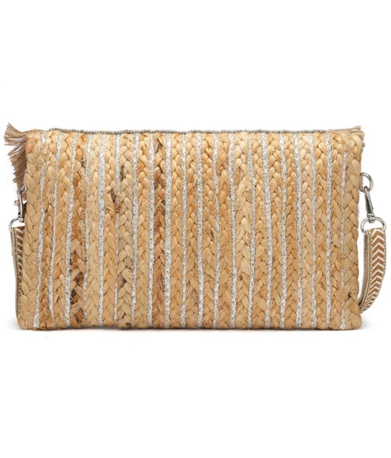 Anekaant Beige Jute Sling Bag - Beige