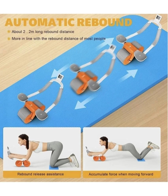 Roller Wheel Exercise with Elbow Support, Automatic Rebound Abdominal Wheel Ab Exerciser - Orange