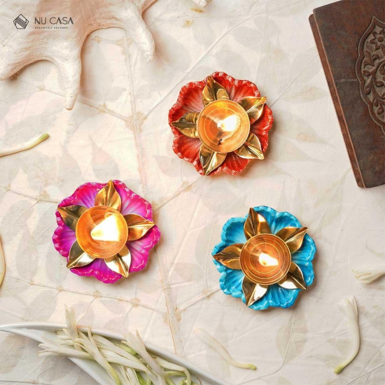 Color Fancy Brass Diya