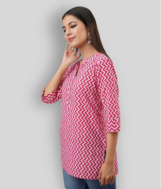 SVARCHI - Pink Cotton Blend Women's Tunic ( Pack of 1 ) - S