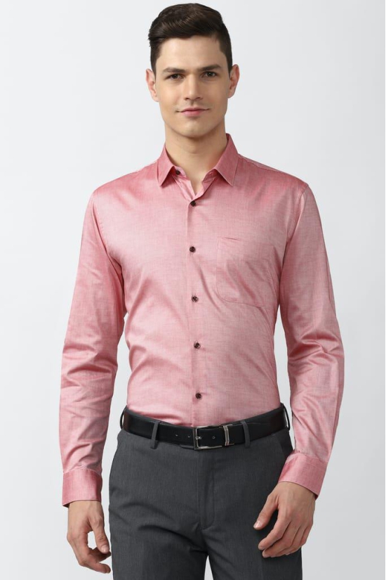 Men Pink Slim Fit Formal Full Sleeves Formal Shirt