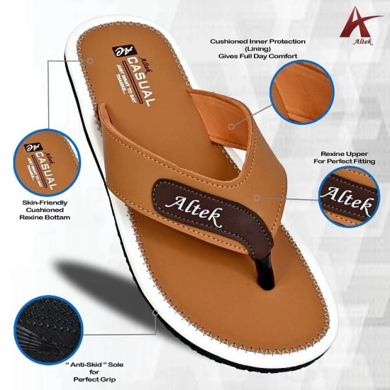 Altek Tan Mens Thong Flip Flop - None