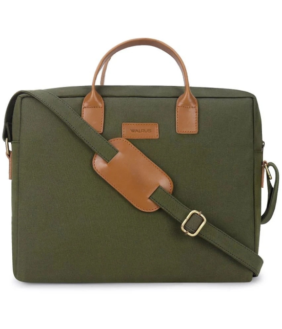 Walrus Green Canvas Office Bag - Green