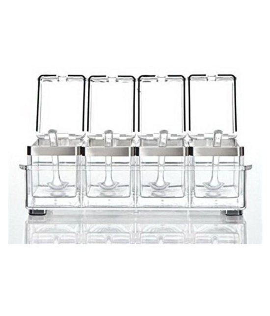 ND BROTHERS Crystal Spice Box Acrylic Spice Container Set of 1 200 mL - Transparent