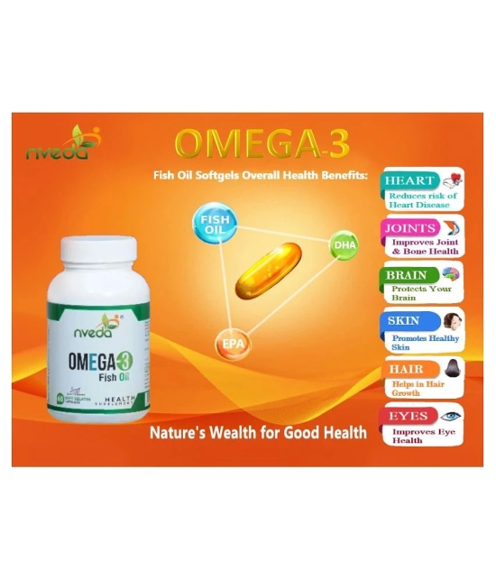 Nveda Omega 3 Supplements 60 Softgel 1000 mg Pack of 2