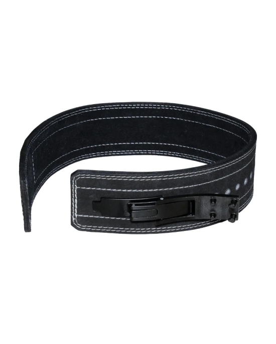 Invincible Heavy Duty Power Lifting Belt with Stainless Steel Lever-Black / L