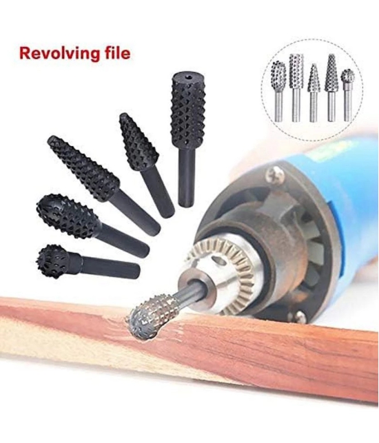 Rangwell High-speed steel Rotary Files Burr Drill Rotating Thorn Head 5pcs/set Polishing Accessories DIY Electric Grinding Head Woodworking Tools