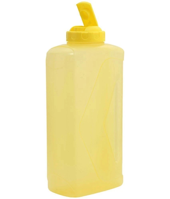 HOMETALES Plastic Rhino Spout Fridge Water Bottle, 2000ml, Yellow, (1U) - Yellow